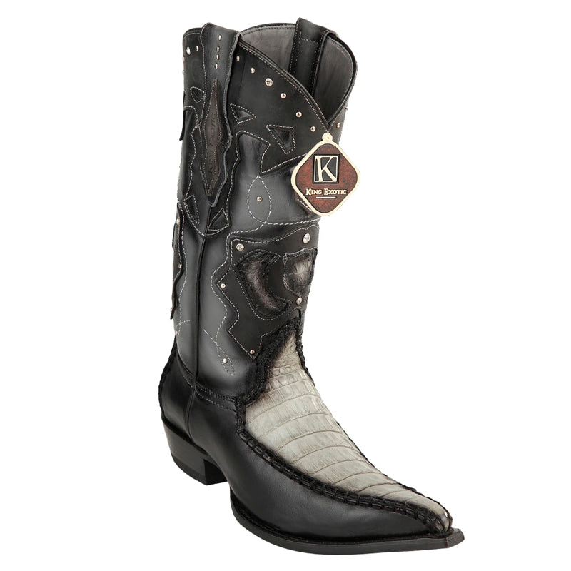 Men's King Exotic Boots Genuine Caiman Belly 3x Toe Grey (495v28209) - 6 EE