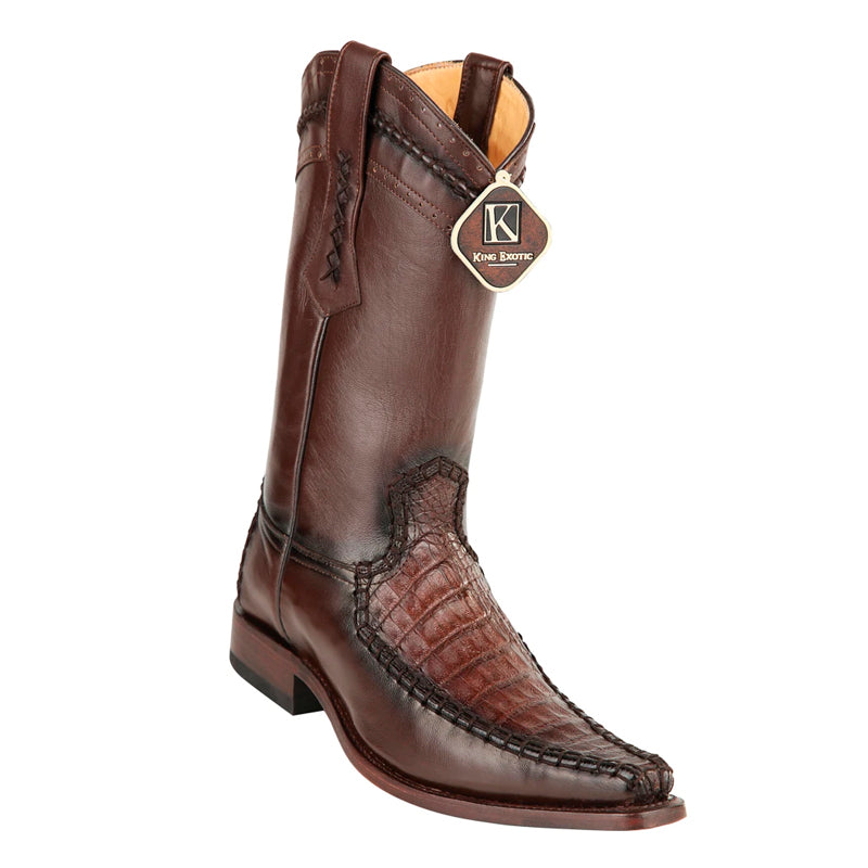 Men's King Exotic Boots Genuine Caiman Belly European Toe Brown (477bd8207) - 6 EE