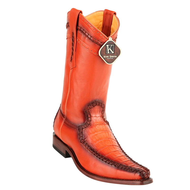 Men's King Exotic Boots Genuine Caiman Belly European Toe Cognac (477bd8203) - 6 EE