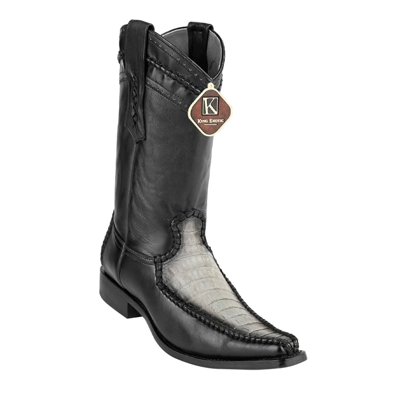 Men's King Exotic Boots Genuine Caiman Belly European Toe Gray (477bd8209) - 6 EE