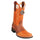 Men's King Exotic Boots Genuine Leather With Saddle Vamp Handcrafted Honey & Brown  (48119951-2)