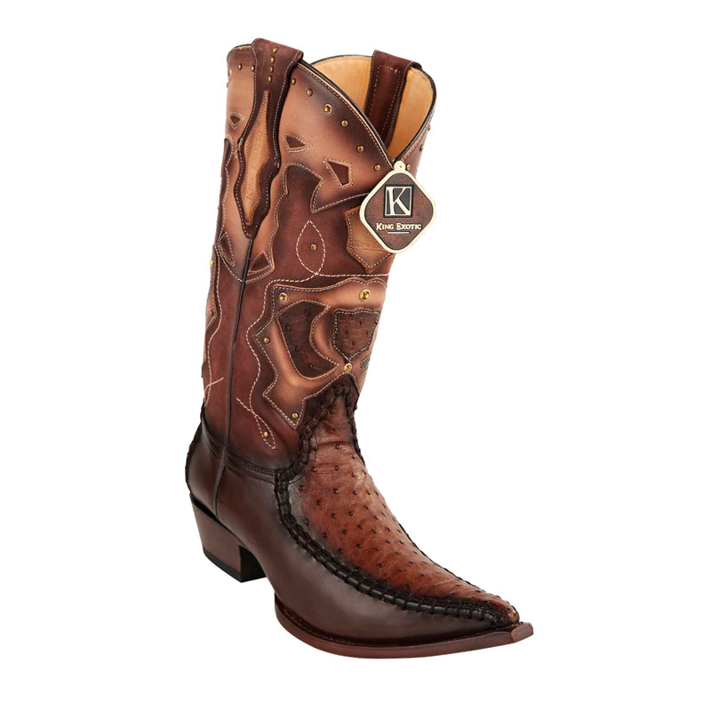 Men's King Exotic Boots Genuine Ostrich 3x Toe Boot - Oryx (495v20311) - 6 E