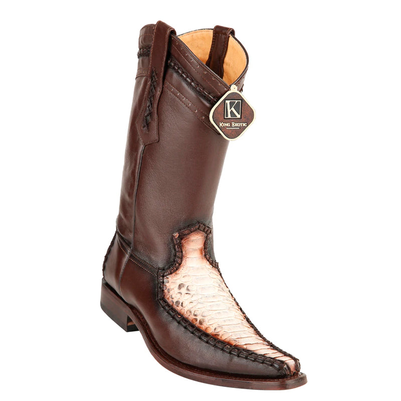 Men's King Exotic Boots Genuine Python European Toe Natural (477bd5749) - 6 E