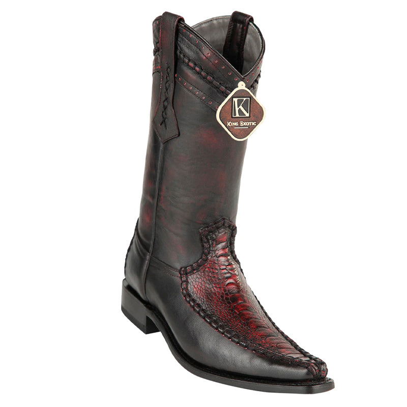 Men's King Exotic Boots Ostrich Leg European Toe Black Cherry (477bd0518) - 6 E