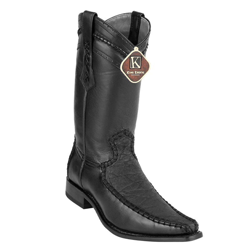 Men's King Exotic Genuine Elephant Boots European Toe Handcrafted Black (477bd7005) - 6 E