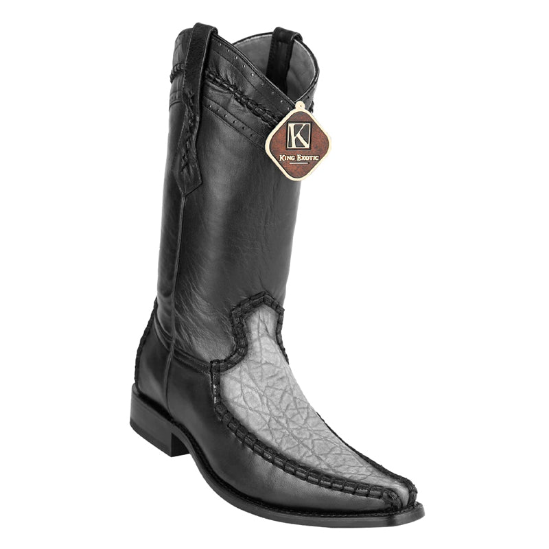 Men's King Exotic Genuine Elephant Boots European Toe Handcrafted Gray (477bd7009) - 6 E