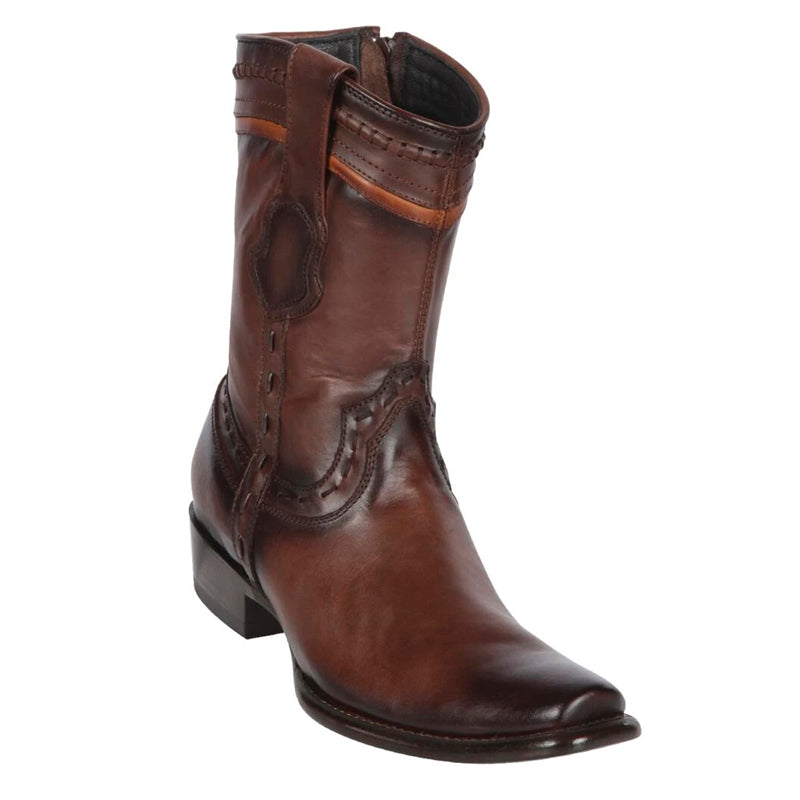 Men's King Exotic Leather Boots Dubai Toe Handcrafted Faded Brown (479B3816) - 6 E