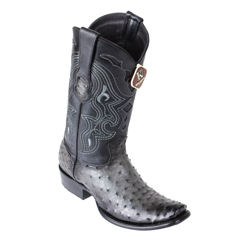 Men's King Exotic Ostrich Boots Dubai Toe Handcrafted Faded Gray  (4790338) - 6 E