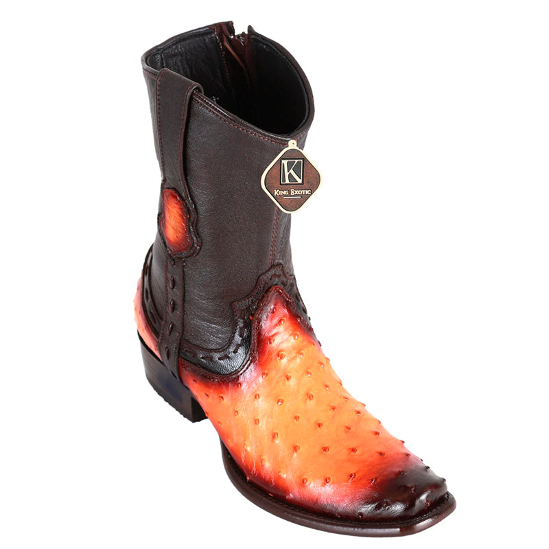 Men's King Exotic Ostrich Boots Dubai Toe Handcrafted Faded Buttercup (479B0301) - 6 E