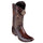 Men's King Exotic Ostrich Boots With Deer Dubai Toe Handcrafted Faded Brown (479F0316)