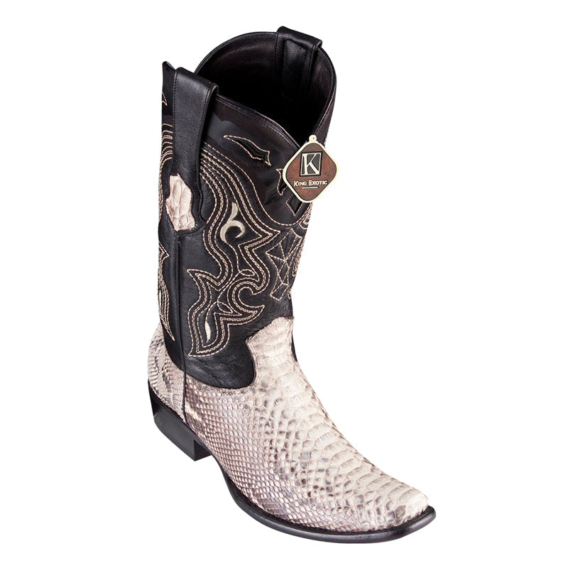 Men's King Exotic Python Boots Dubai Toe Handcrafted Natural (4795749) - 6 E