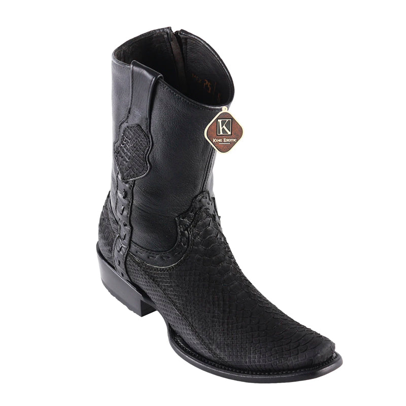 Men's King Exotic Python Boots Dubai Toe Handcrafted Brown Suede Finish (479BN5705) - 6 E