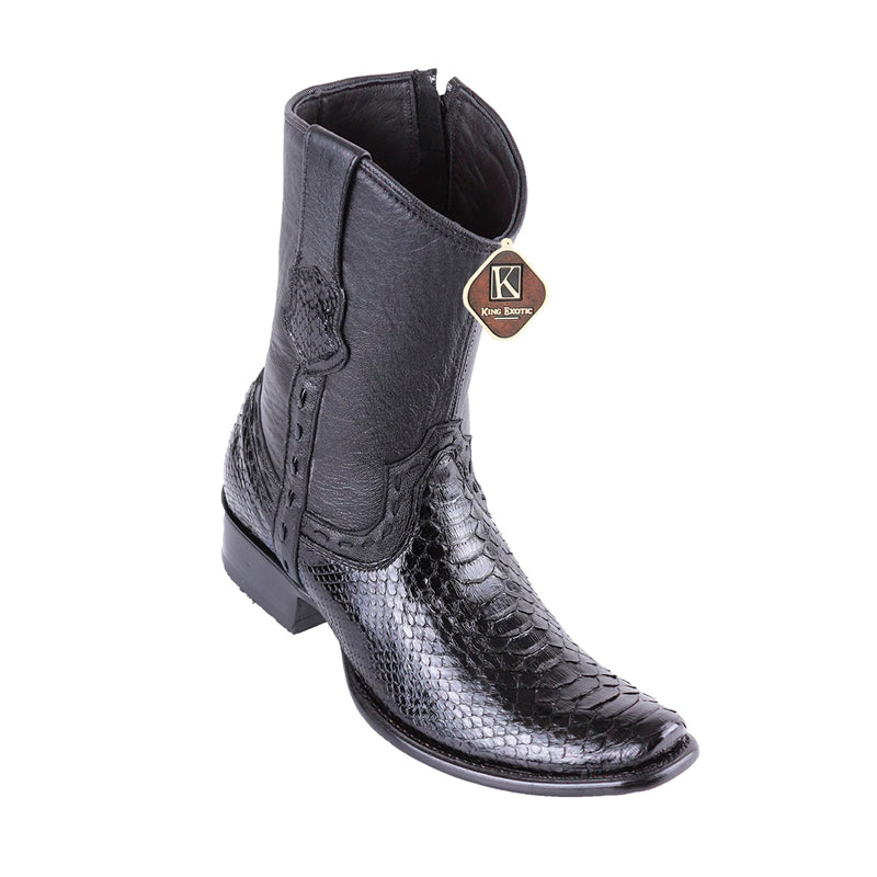 Men's King Exotic Python Boots Dubai Toe Handcrafted Black (479B5705) - 6 E
