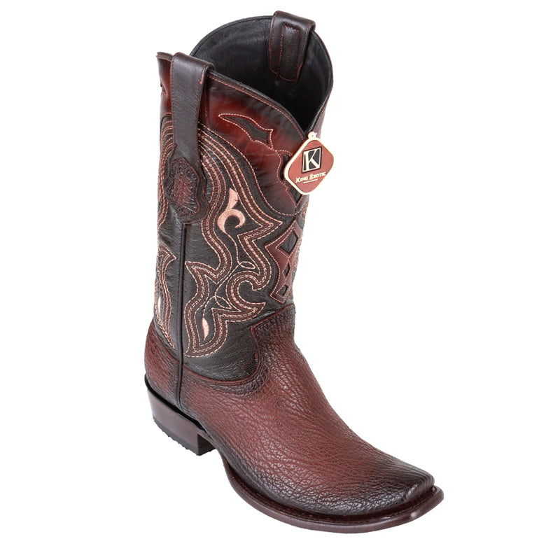 Men's King Exotic Sharkskin Boots Dubai Toe Handcrafted  Faded Brown (4790916) - 6 E