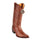 Men's King Exotic Snip Toe Pull Up Leather Boots Handmade Brown  (4943807-1)
