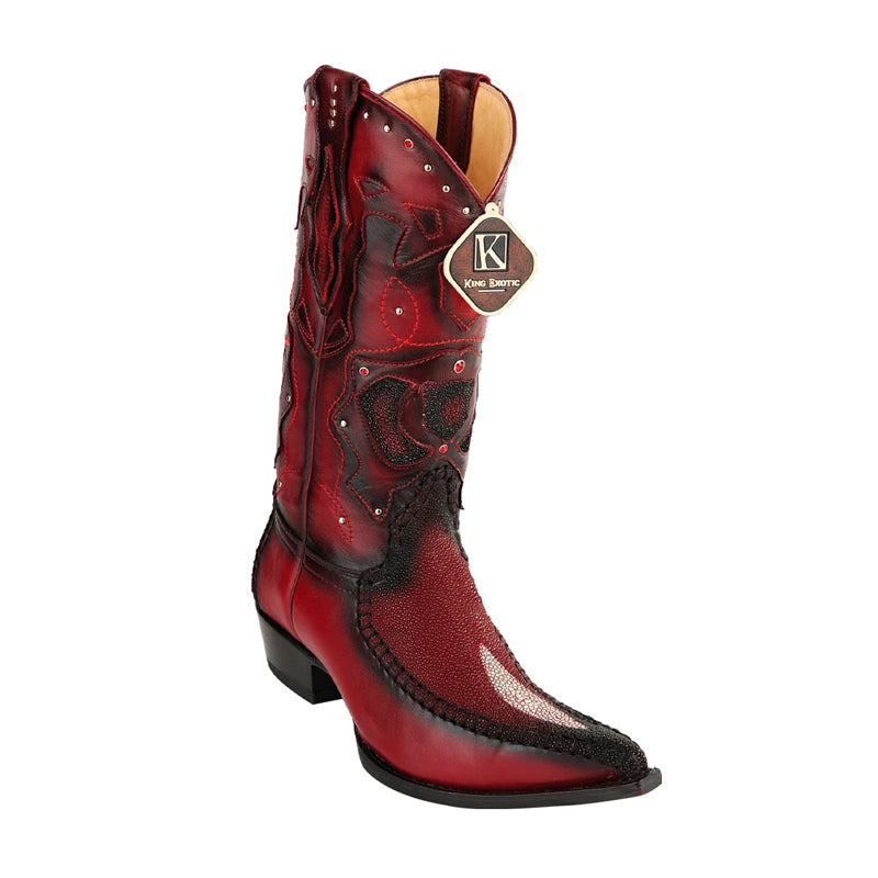 Men's King Exotic Stingray Boots 3x Toe Handcrafted Handcrafted (495v21243) - 6 E