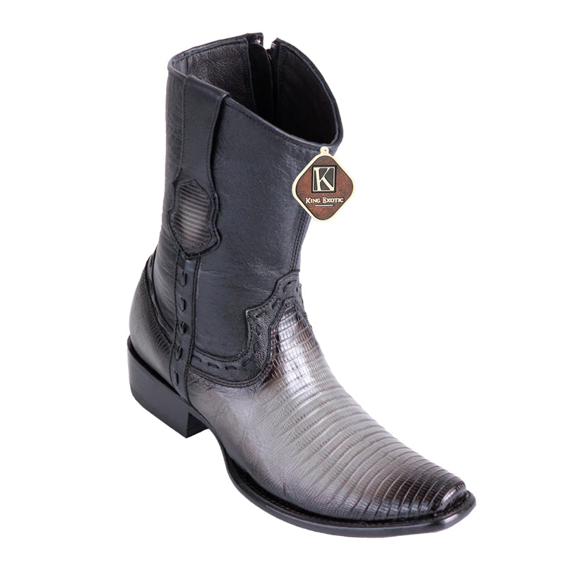 Men's King Exotic Teju Lizard Boots Dubai Toe Handcrafted Faded Gray (479B0738) - 6 E