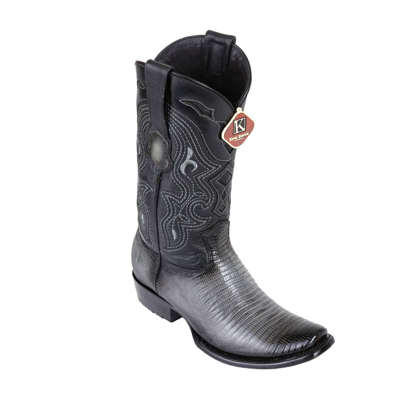 Men's King Exotic Teju Lizard Boots Dubai Toe Handcrafted  Faded Black (4790738) - 6 E