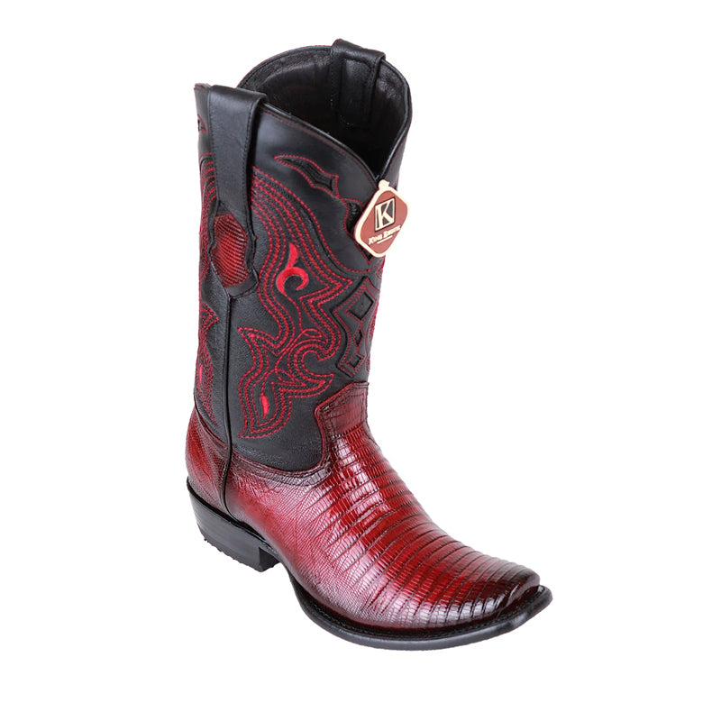 Men's King Exotic Teju Lizard Boots Dubai Toe Handcrafted Faded Burgundy (4790743) - 6 E