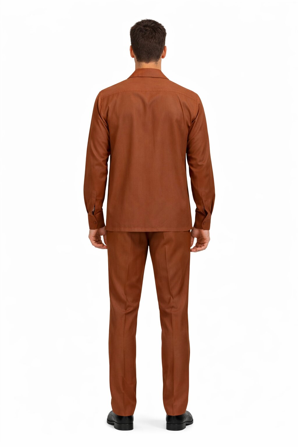 Mens Luxury Copper Wool Two-Piece Leisure Walking Suit - Small