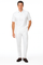 Men’s White Lace-Up Shirt and Pants Set – Casual Summer Two-Piece Outfit