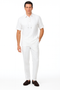 Men’s White Lace-Up Shirt and Pants Set – Casual Summer Two-Piece Outfit