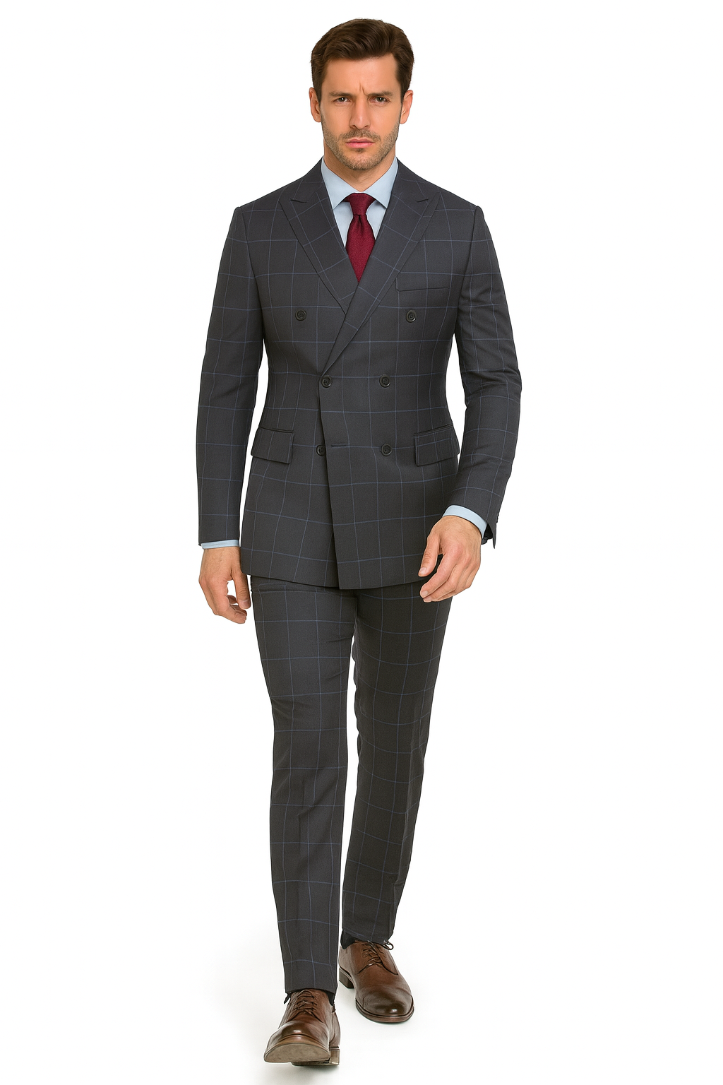 1920's Mens Vested Bold Gangster Vintage Plaid Suit With White Vest in Grey - Coat Size 38