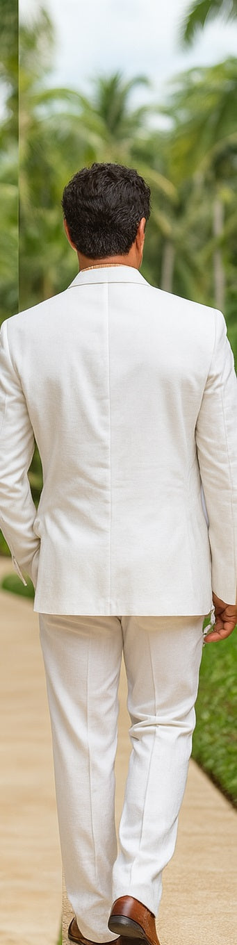 Men's Beach Wedding Attire Suit Menswear White $199
