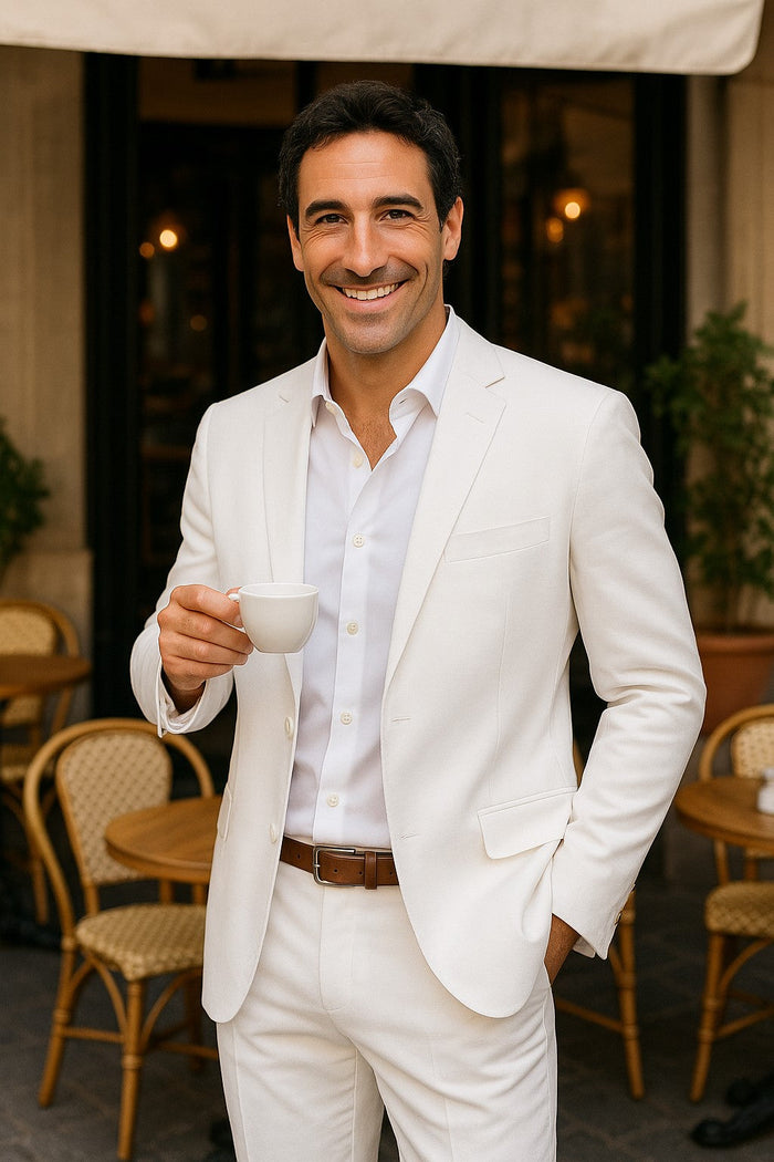 Men's Beach Wedding Attire Suit Menswear White $199