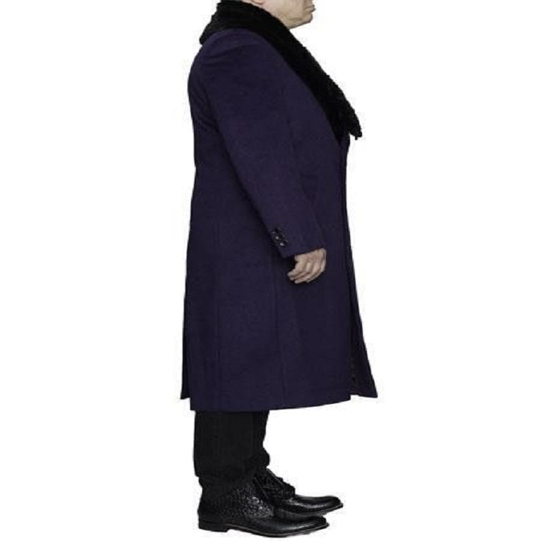 Men's Big And Tall Overcoat Long Men's Dress Topcoat - Winter Coat Purple Overcoat