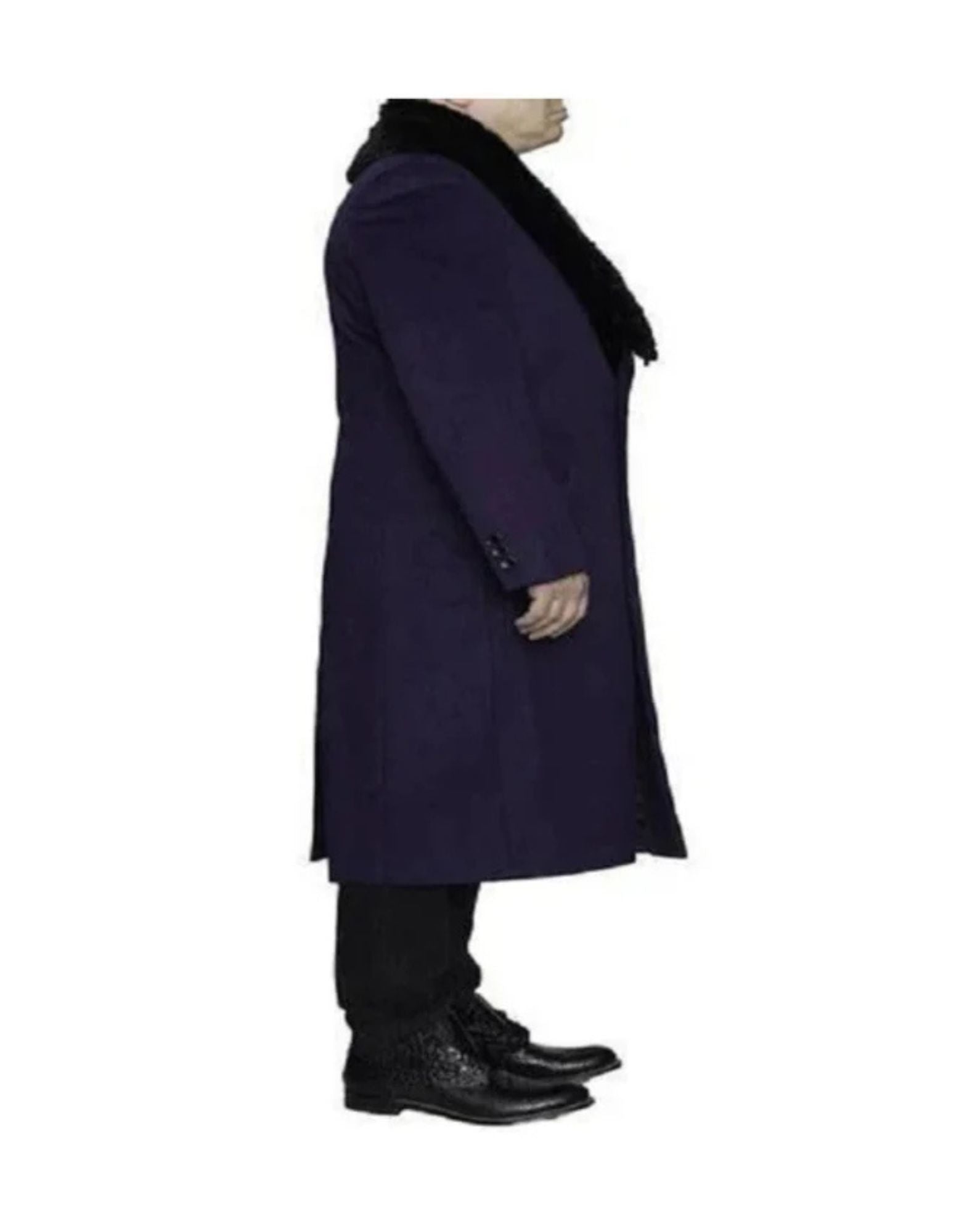Big And Tall Purple Full Length Long Overcoat / Topcoat - Coat Size 38