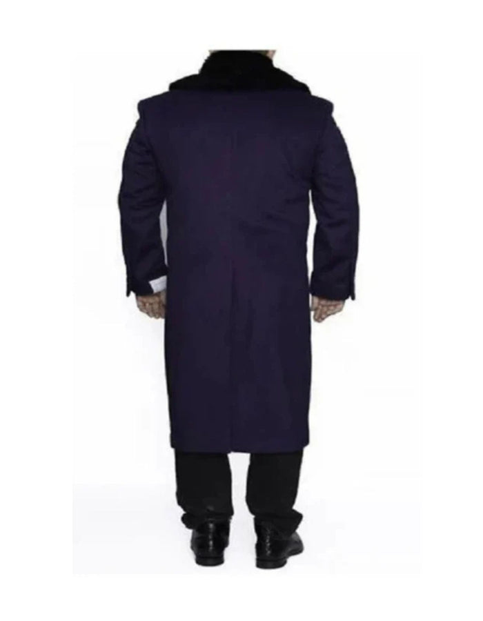 Big And Tall Purple Full Length Long Overcoat / Topcoat
