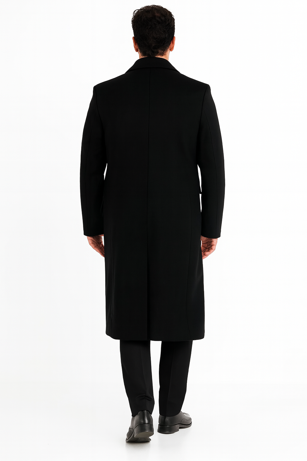 Mens Topcoat Mens Dress Coat 'Harvard' Black cashmere Full-length - Men's Overcoat