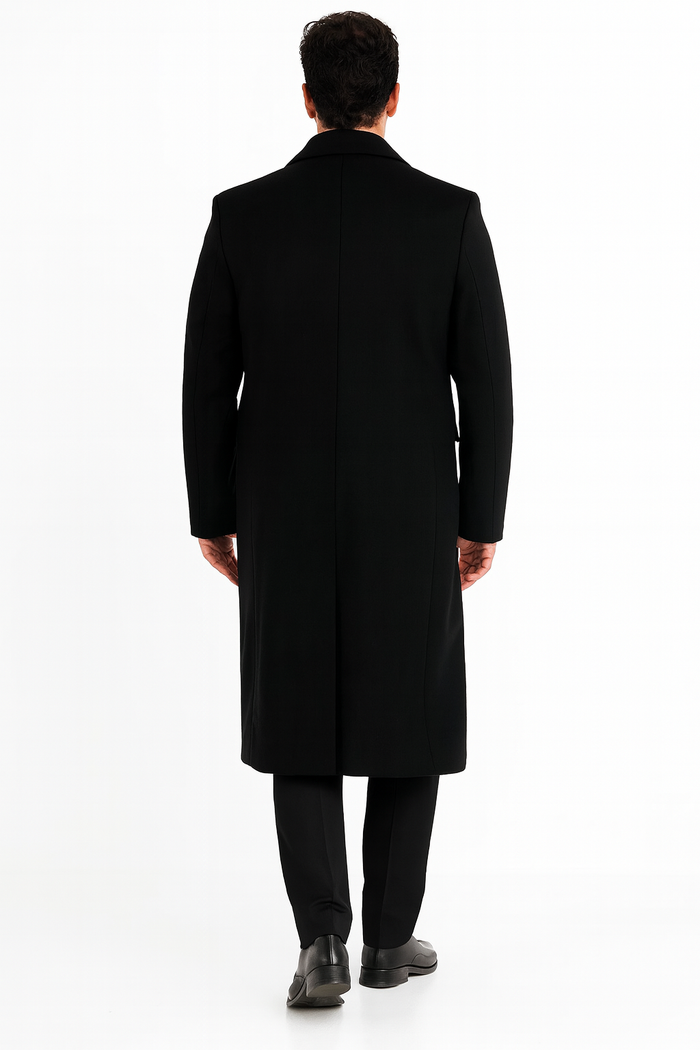 Mens Topcoat Mens Dress Coat 'Harvard' Black cashmere Full-length - Men's Overcoat