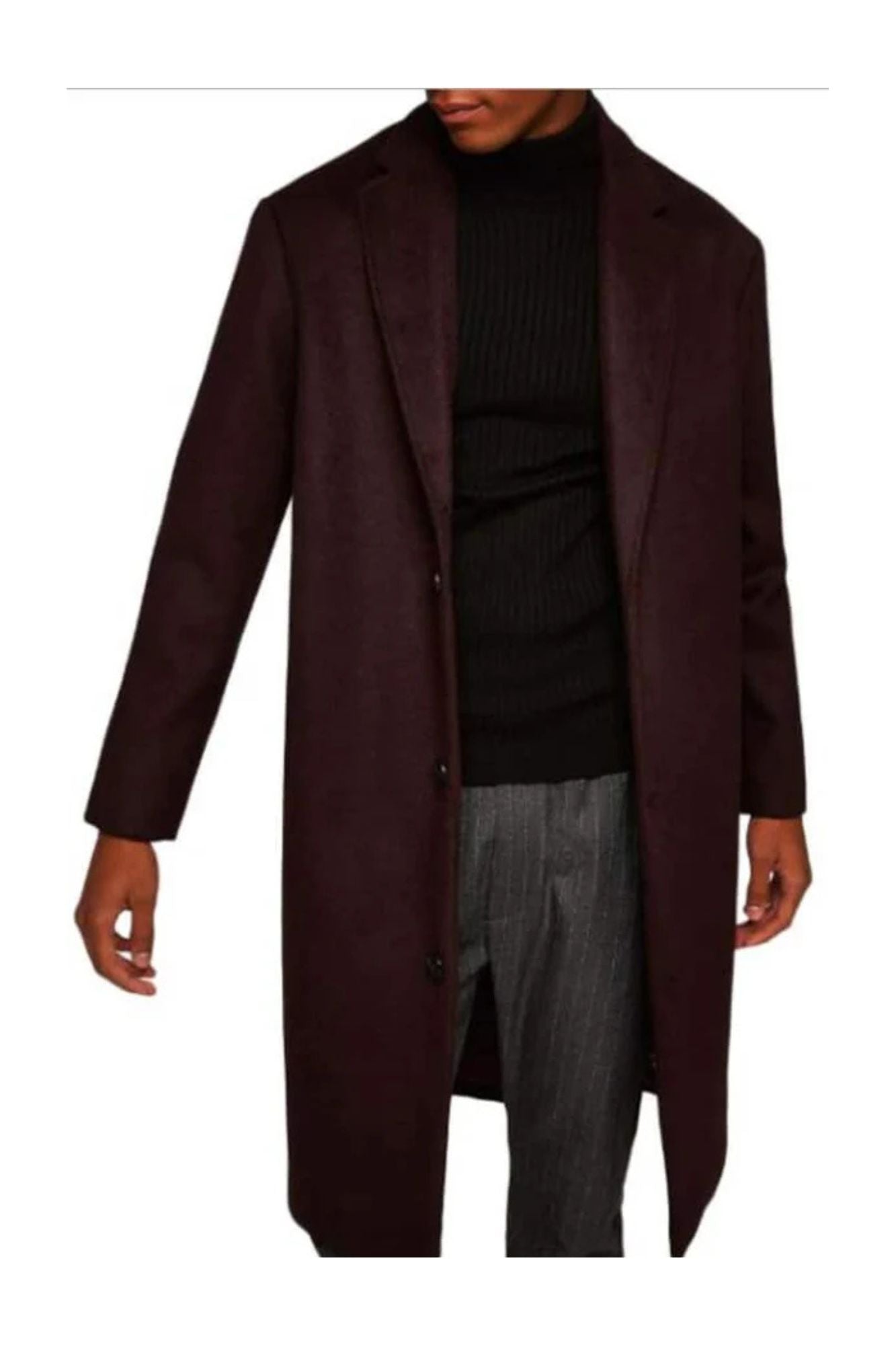 Men's Burgundy ~ Wine ~ Maroon  Double Breasted  Single Breasted Overcoats - Coat Size 38