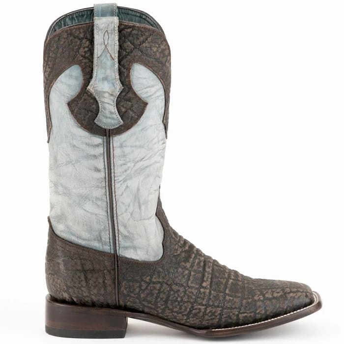 Ferinni Boot - Mens Dress Cowboy Boot  - Ferrini Stampede Men's Print Crocodile Boots Handcrafted Black   in Black Color - 8D