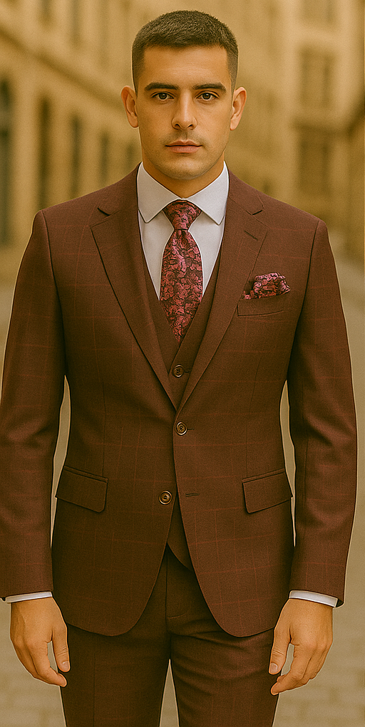 Rossiman Men's Formal Dress Suit – Elegant Tailored Suit - 38 Short Jacket+32 Waist Adjustable 28to34)(Height: 5’4”to5’7”)(Neck 15-16.5)S-M)