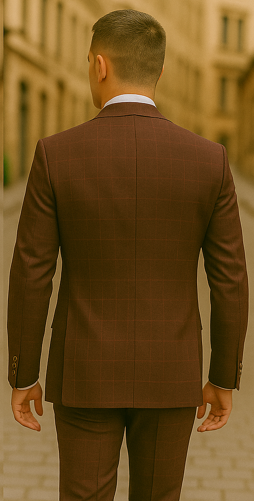 Rossiman Men's Formal Dress Suit – Elegant Tailored Suit - 38 Short Jacket+32 Waist Adjustable 28to34)(Height: 5’4”to5’7”)(Neck 15-16.5)S-M)