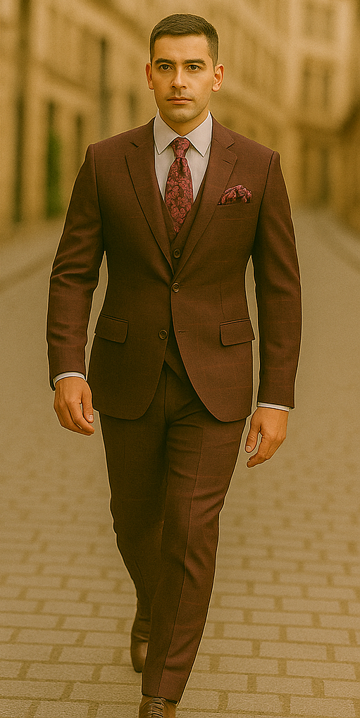 Rossiman Men's Formal Dress Suit – Elegant Tailored Suit - 38 Short Jacket+32 Waist Adjustable 28to34)(Height: 5’4”to5’7”)(Neck 15-16.5)S-M)