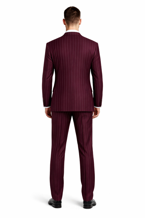 Men's Gangster Bold PinStripe Stripe Chalk Pinstripe Vested 3 Piece Fashion Suit 1920;s 30s Fashion in 10 Colors