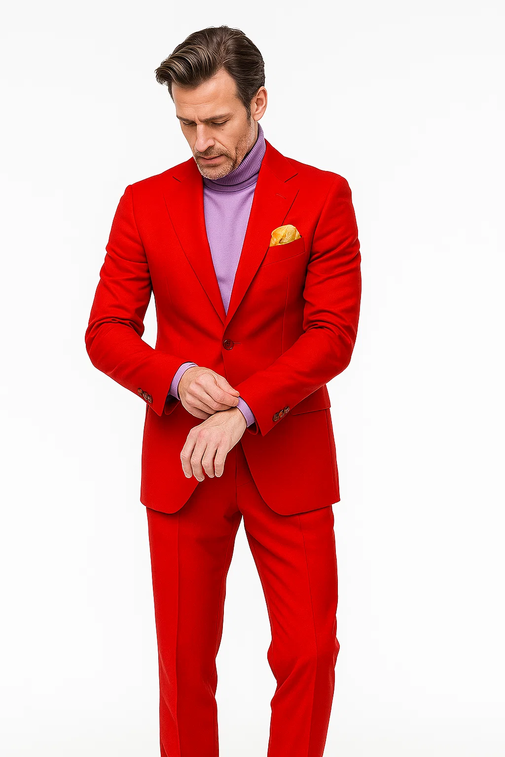 Discounted Jacket and Pants 2 Button Cheap Priced Business Suits Clearance Sale Hot Mens Red Suit