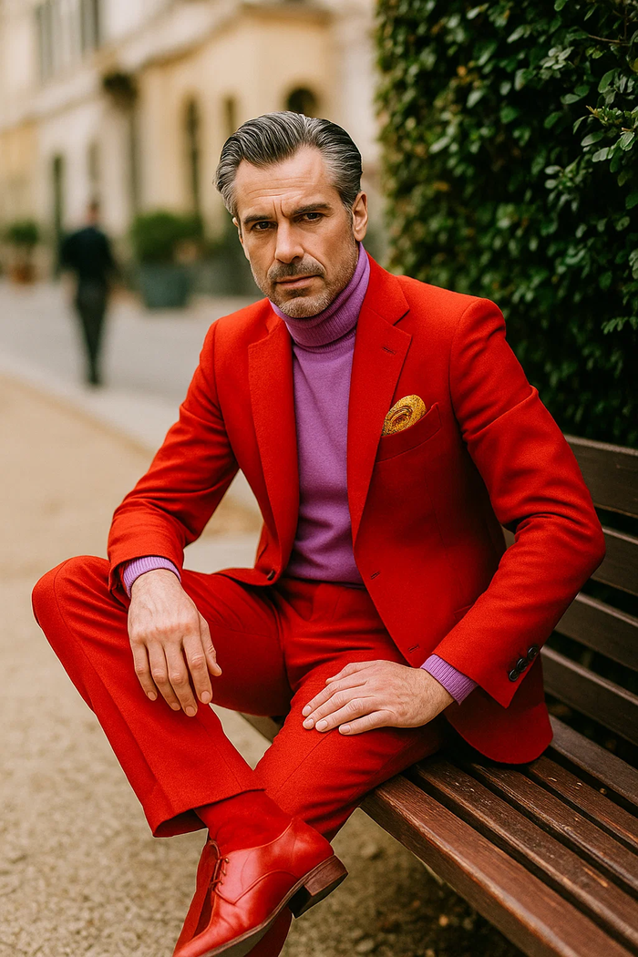 Discounted Jacket and Pants 2 Button Cheap Priced Business Suits Clearance Sale Hot Mens Red Suit