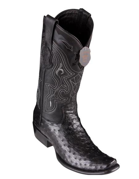 Los Altos Boots Men's Ostrich Black Cowboy Boots - H79 Dubai Toe - Botas De Avestruz - 6.0 Standard / D / Medium