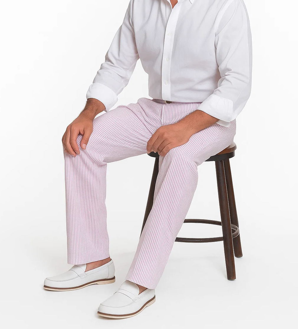 Men's Purple Lavender Seersucker Sear sucker suit dress pants - dress size pants : 28 Unfinished bottom