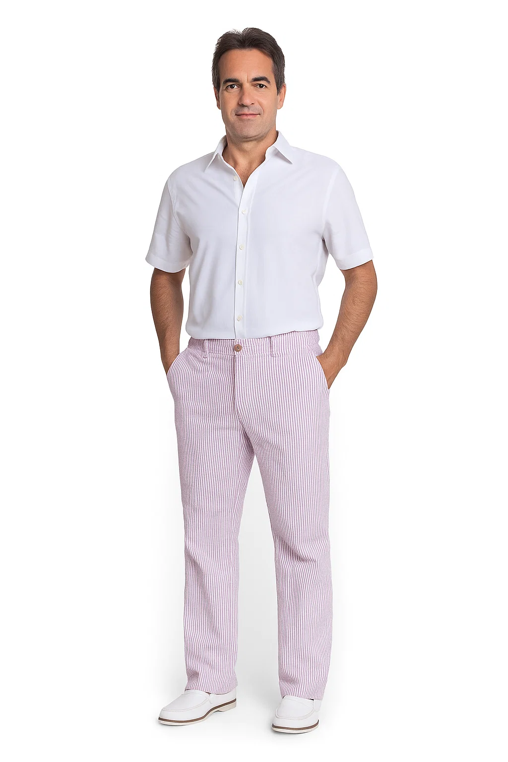 purple striped dress pants FRNCH Lilac Striped Wide Leg Austen Pants
