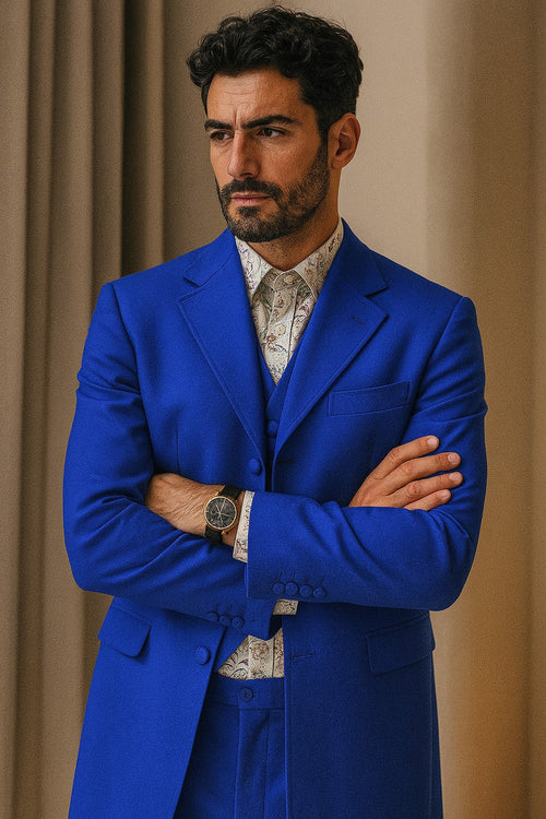 Men's Royal Seven Button Zoot Dress Zoo t Suit - Pimp Suit - Zuit Suit for Men