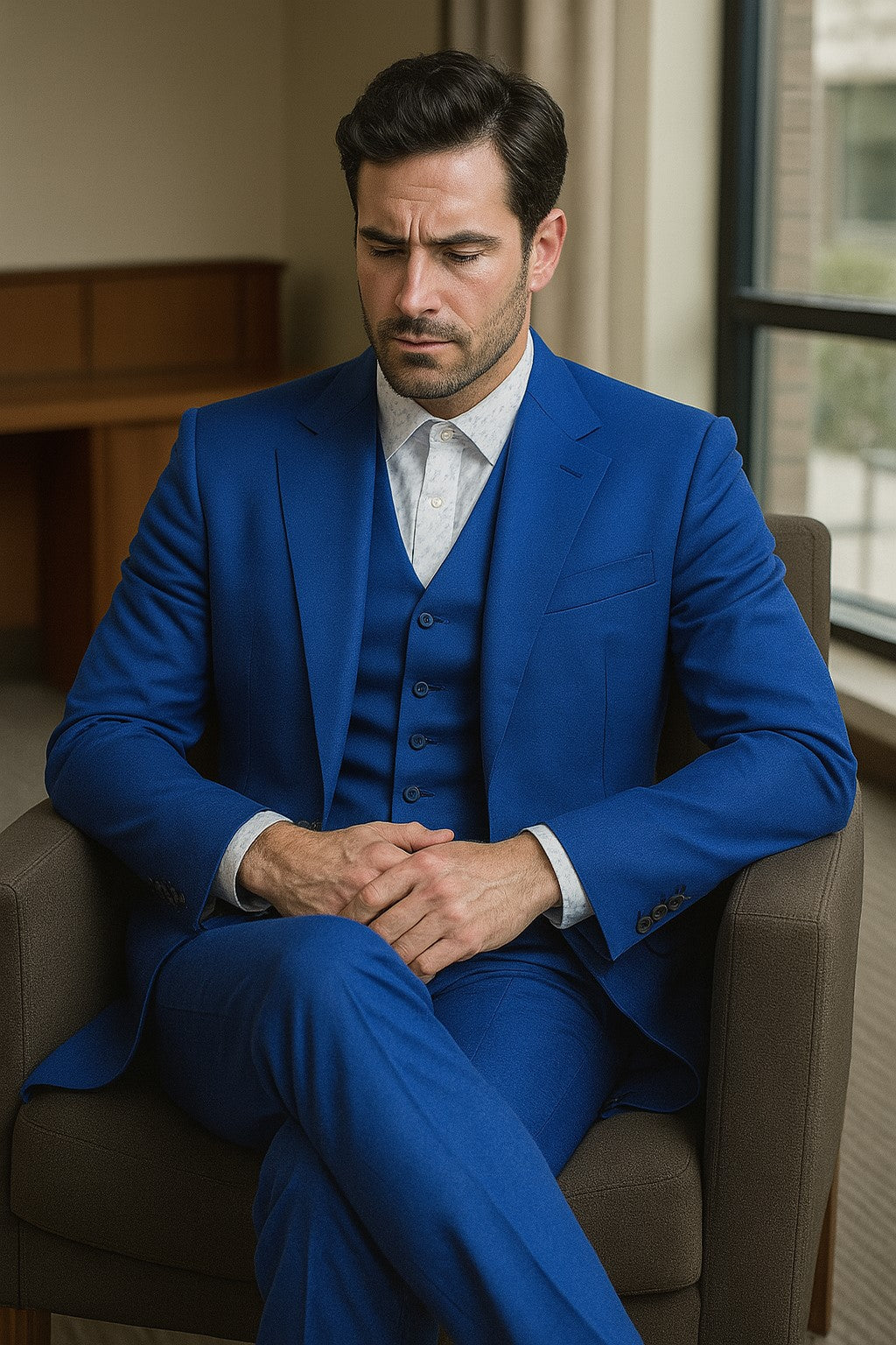Men's Royal Seven Button Zoot Dress Zoo t Suit - Pimp Suit - Zuit Suit for Men - 38 Short Jacket+32 Waist Adjustable 28to34)(Height: 5’4”to5’7”)(Neck 15-16.5)S-M)