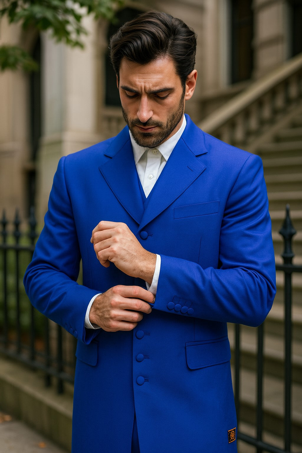 Men's Royal Seven Button Zoot Dress Zoo t Suit - Pimp Suit - Zuit Suit for Men - 38 Short Jacket+32 Waist Adjustable 28to34)(Height: 5’4”to5’7”)(Neck 15-16.5)S-M)