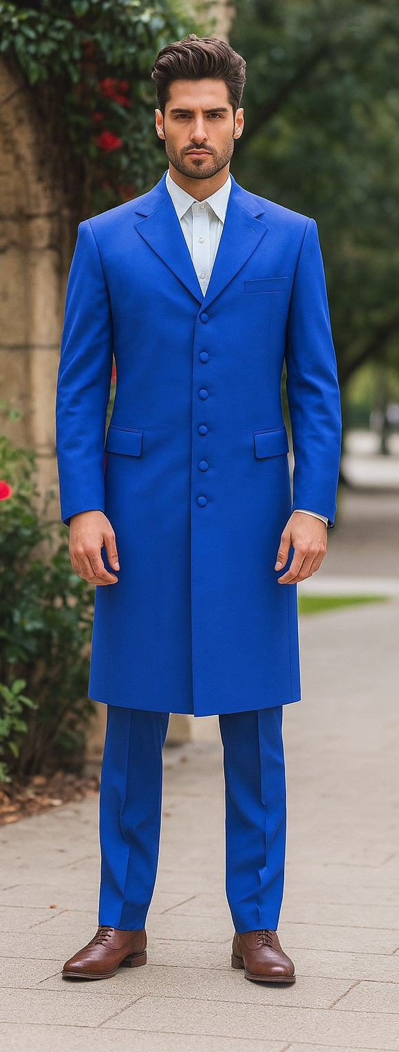 Men's Royal Seven Button Zoot Dress Zoo t Suit - Pimp Suit - Zuit Suit for Men - 38 Short Jacket+32 Waist Adjustable 28to34)(Height: 5’4”to5’7”)(Neck 15-16.5)S-M)