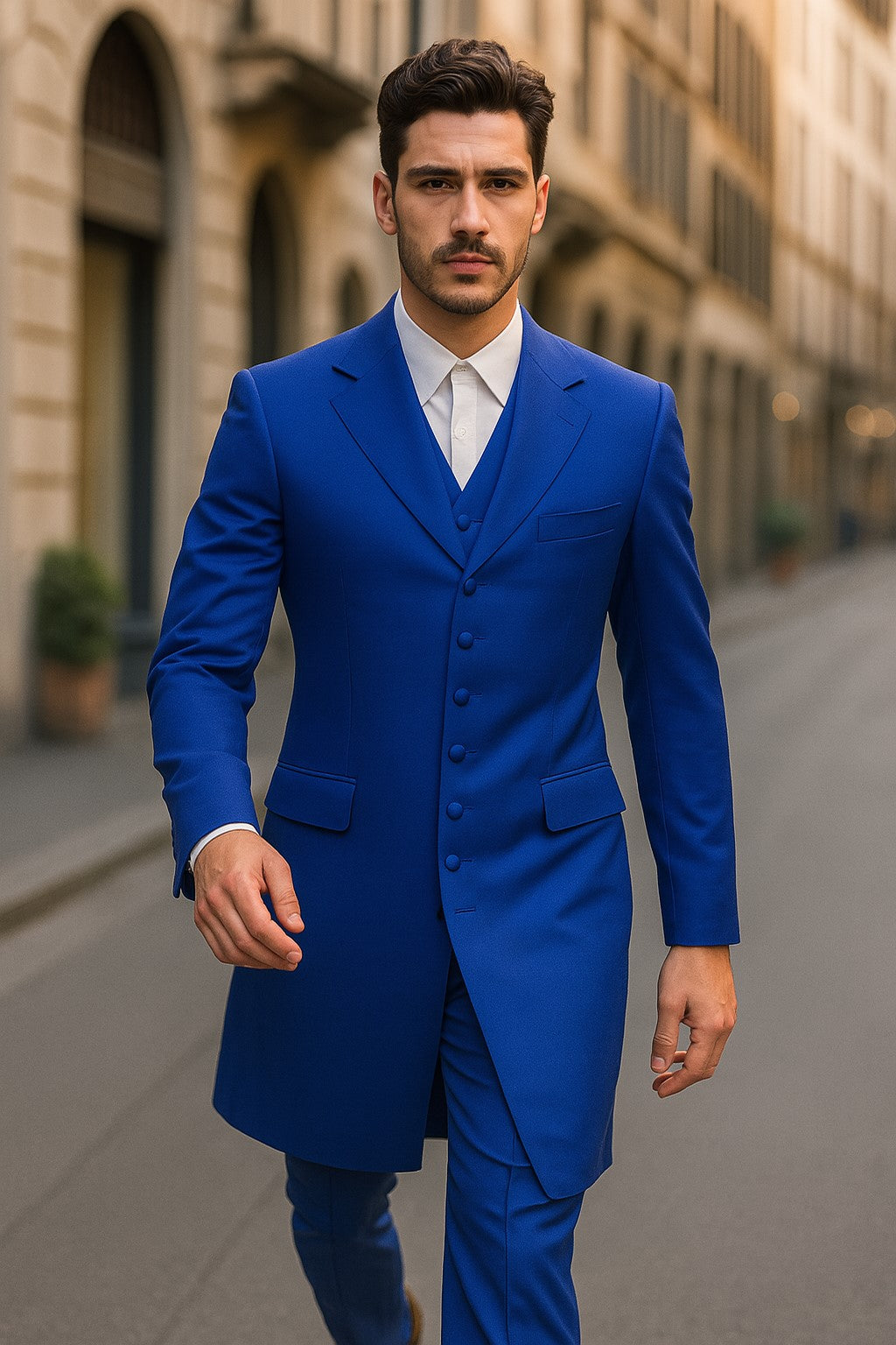 Men's Royal Seven Button Zoot Dress Zoo t Suit - Pimp Suit - Zuit Suit for Men - 38 Short Jacket+32 Waist Adjustable 28to34)(Height: 5’4”to5’7”)(Neck 15-16.5)S-M)